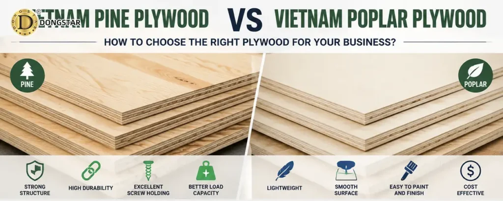 Vietnam Pine Plywood vs Vietnam Poplar Plywood